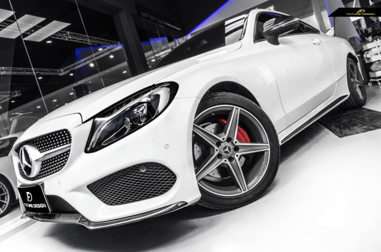 Future Design Carbon Fiber Side Flares Cover for Mercedes Benz W205 2015-2020 C300 C43 C63 AMG Coupe 2 Door Sedan - Aero Carbon UK