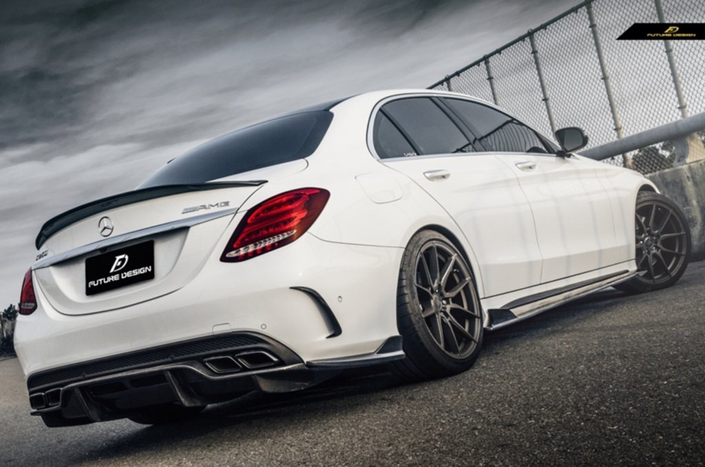 Future Design Carbon Fiber Side Skirts GT Style for Mercedes Benz W205 2015-ON C300 C43 C63 AMG Coupe 2 Door Sedan 4 Door - Aero Carbon UK