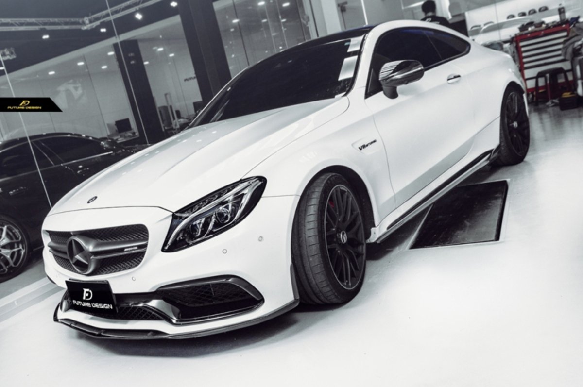 Future Design Carbon Fiber Side Skirts GT Style for Mercedes Benz W205 2015-ON C300 C43 C63 AMG Coupe 2 Door Sedan 4 Door - Aero Carbon UK