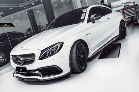 Future Design Carbon Fiber Side Skirts GT Style for Mercedes Benz W205 2015-ON C300 C43 C63 AMG Coupe 2 Door Sedan 4 Door - Aero Carbon UK