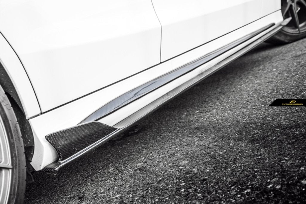 Future Design Carbon Fiber Side Skirts GT Style for Mercedes Benz W205 2015-ON C300 C43 C63 AMG Coupe 2 Door Sedan 4 Door - Aero Carbon UK