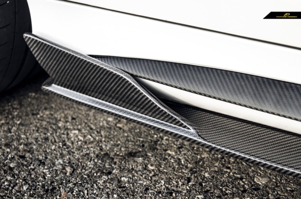 Future Design Carbon Fiber Side Skirts GT Style for Mercedes Benz W205 2015-ON C300 C43 C63 AMG Coupe 2 Door Sedan 4 Door - Aero Carbon UK