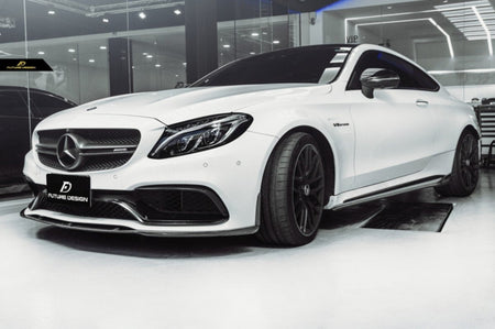 Future Design Carbon Fiber Side Skirts GT Style for Mercedes Benz W205 2015-ON C300 C43 C63 AMG Coupe 2 Door Sedan 4 Door - Aero Carbon UK