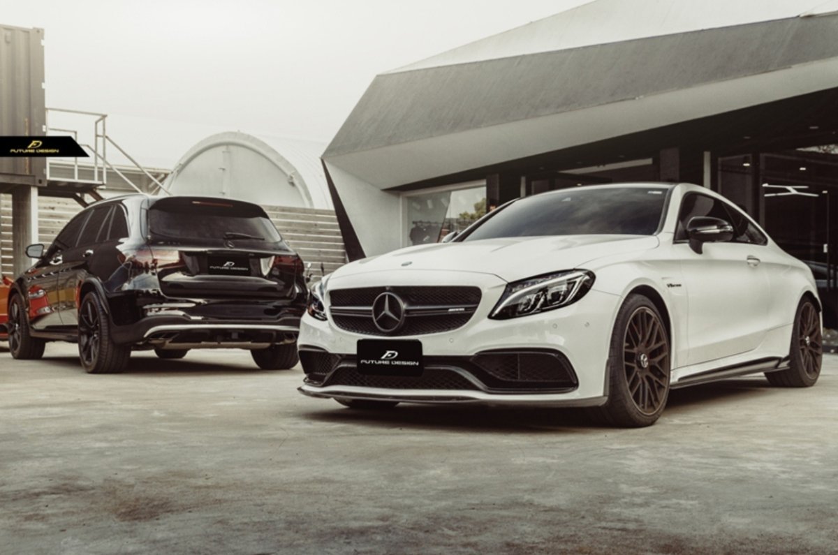 Future Design Carbon Fiber Side Skirts GT Style for Mercedes Benz W205 2015-ON C300 C43 C63 AMG Coupe 2 Door Sedan 4 Door - Aero Carbon UK