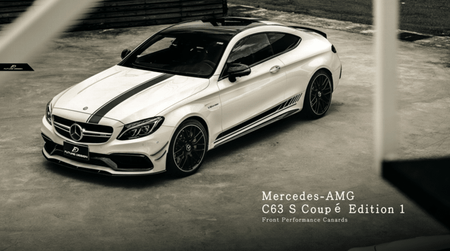 Future Design Carbon W205 C63 AMG Sedan / Coupe Carbon Fiber Front Canards - Aero Carbon UK