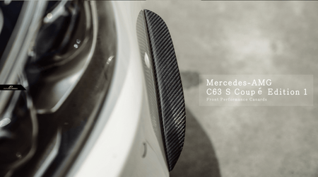 Future Design Carbon W205 C63 AMG Sedan / Coupe Carbon Fiber Front Canards - Aero Carbon UK