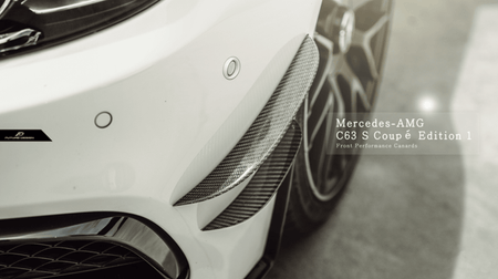 Future Design Carbon W205 C63 AMG Sedan / Coupe Carbon Fiber Front Canards - Aero Carbon UK