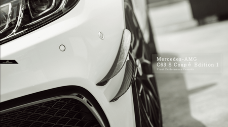 Future Design Carbon W205 C63 AMG Sedan / Coupe Carbon Fiber Front Canards - Aero Carbon UK