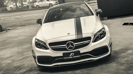 Future Design Carbon W205 C63 AMG Sedan / Coupe Carbon Fiber Front Canards - Aero Carbon UK