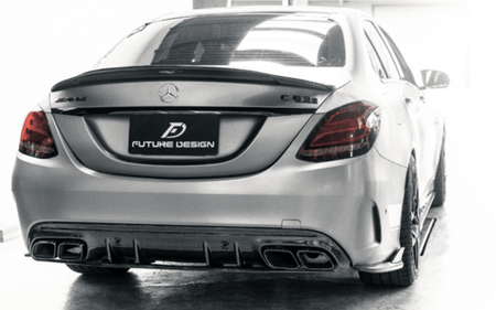 Future Design ED1 Carbon Fiber Rear Diffuser For Mercedes Benz W205 C300 C450 C43 AMG 2015-2020 Sedan - Aero Carbon UK