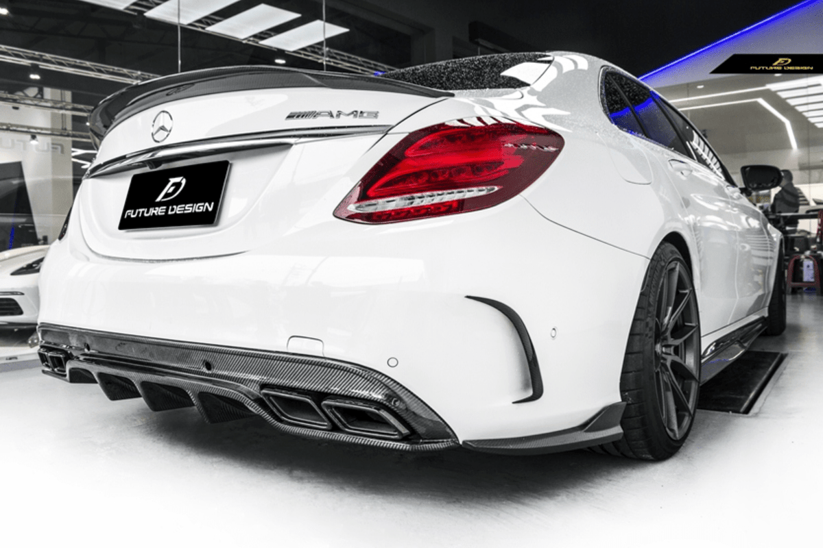 Future Design FD GT Carbon Fiber Rear Diffuser for W205 AMG Sport Package / C63 AMG Sedan 2015-ON - Aero Carbon UK