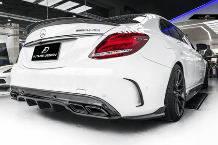 Future Design FD GT Carbon Fiber Rear Diffuser for W205 AMG Sport Package / C63 AMG Sedan 2015-ON - Aero Carbon UK
