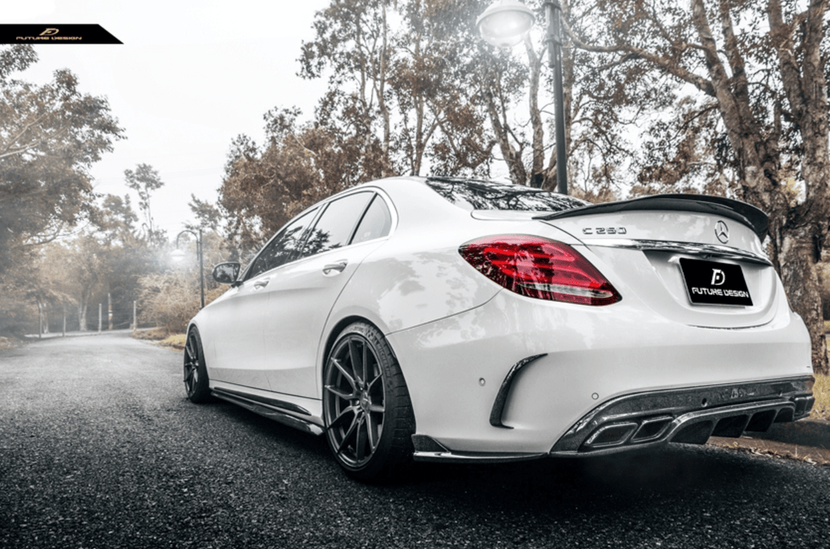 Future Design FD GT Carbon Fiber Rear Diffuser for W205 AMG Sport Package / C63 AMG Sedan 2015-ON - Aero Carbon UK