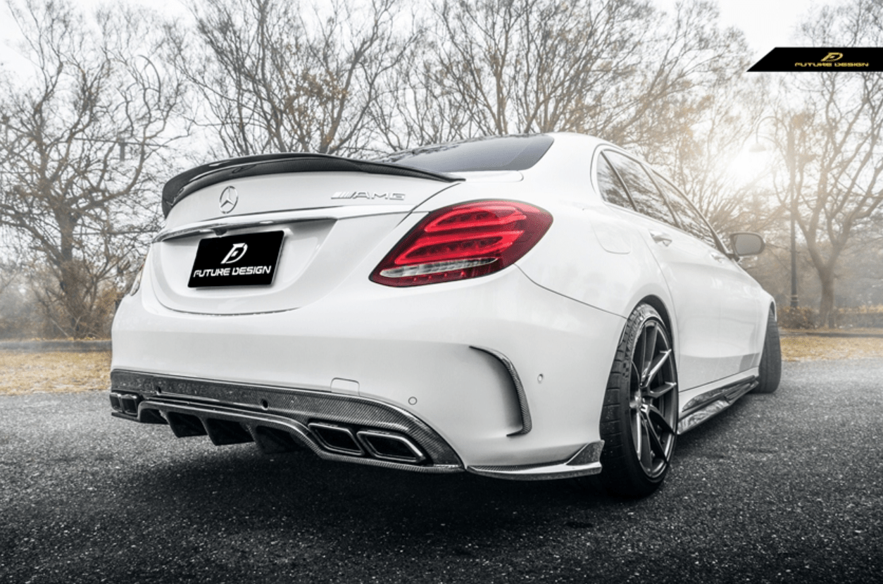 Future Design FD GT Carbon Fiber Rear Diffuser for W205 AMG Sport Package / C63 AMG Sedan 2015-ON - Aero Carbon UK