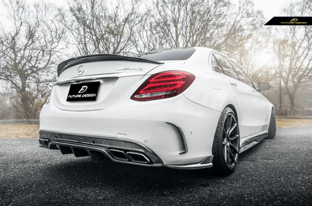 Future Design FD GT Carbon Fiber Rear Diffuser for W205 AMG Sport Package / C63 AMG Sedan 2015-ON - Aero Carbon UK
