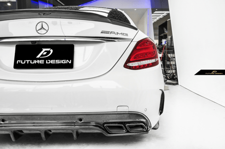 Future Design FD GT Carbon Fiber Rear Diffuser for W205 AMG Sport Package / C63 AMG Sedan 2015-ON - Aero Carbon UK