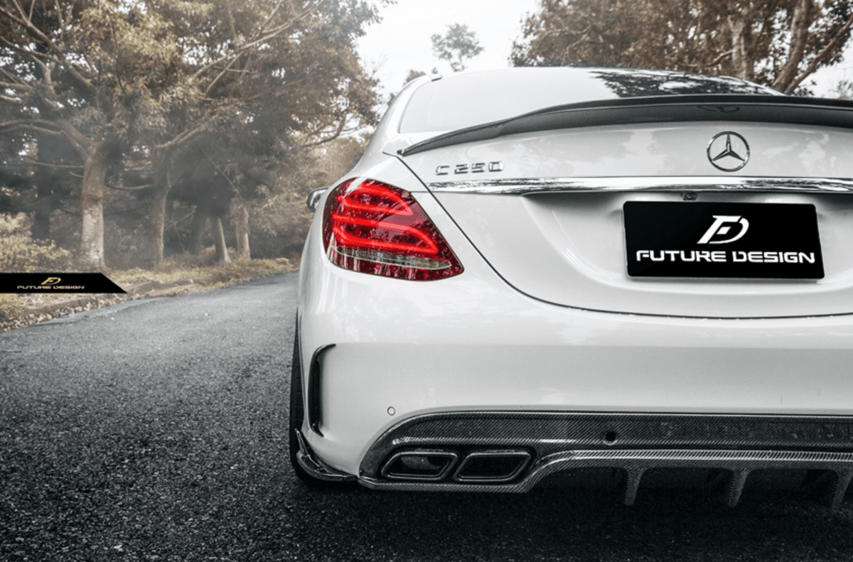 Future Design FD GT Carbon Fiber Rear Diffuser for W205 AMG Sport Package / C63 AMG Sedan 2015-ON - Aero Carbon UK