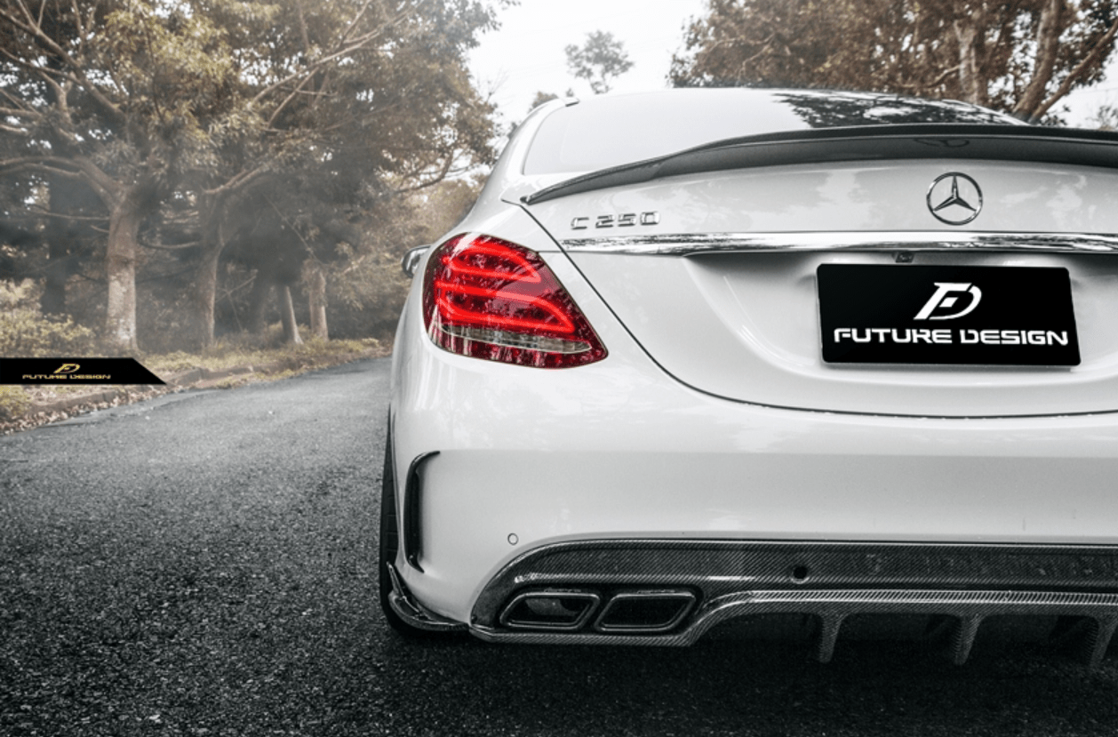 Future Design FD GT Carbon Fiber Rear Diffuser for W205 AMG Sport Package / C63 AMG Sedan 2015-ON - Aero Carbon UK