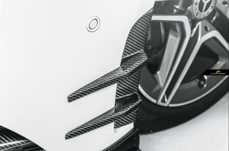 FUTURE DESIGN - MERCEDES BENZ A CLASS W177 CARBON FIBER FRONT BUMPER INSERTS AND CANARDS - Aero Carbon UK