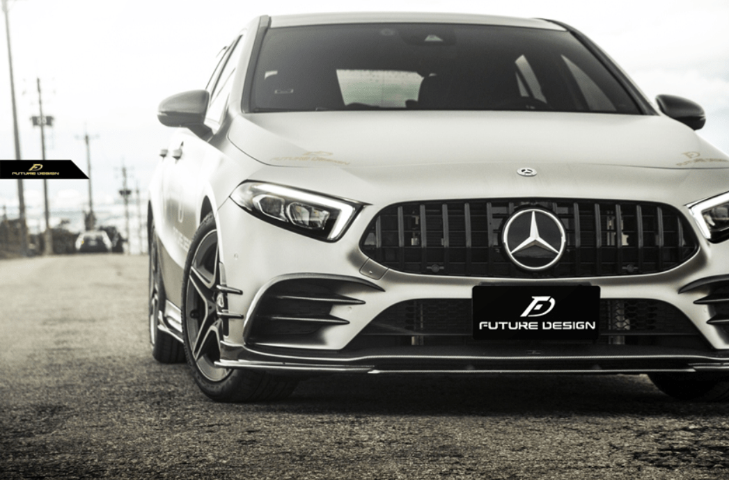FUTURE DESIGN - MERCEDES BENZ A CLASS W177 CARBON FIBER FRONT LIP - Aero Carbon UK