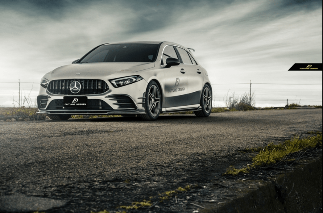 FUTURE DESIGN - MERCEDES BENZ A CLASS W177 CARBON FIBER FRONT LIP - Aero Carbon UK