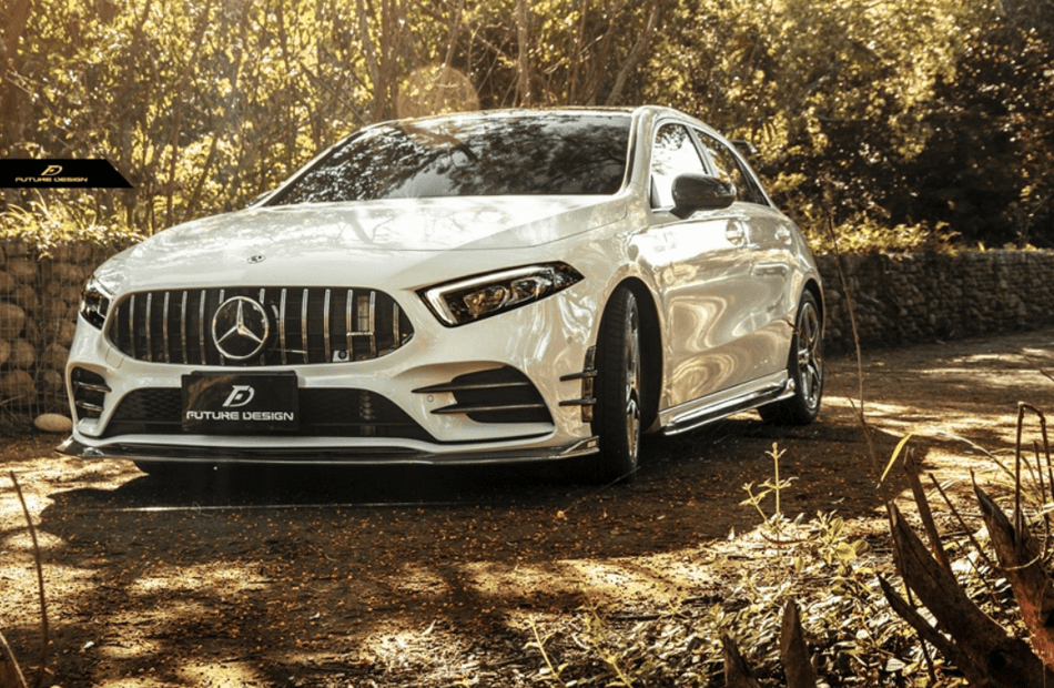 FUTURE DESIGN - MERCEDES BENZ A CLASS W177 CARBON FIBER FRONT LIP V2 - Aero Carbon UK