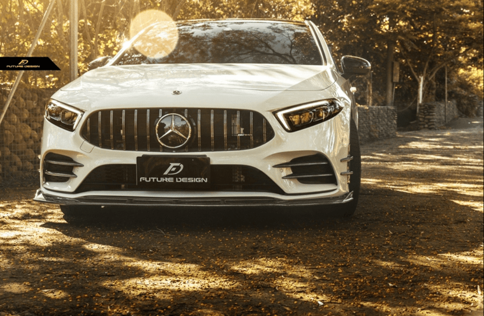 FUTURE DESIGN - MERCEDES BENZ A CLASS W177 CARBON FIBER FRONT LIP V2 - Aero Carbon UK