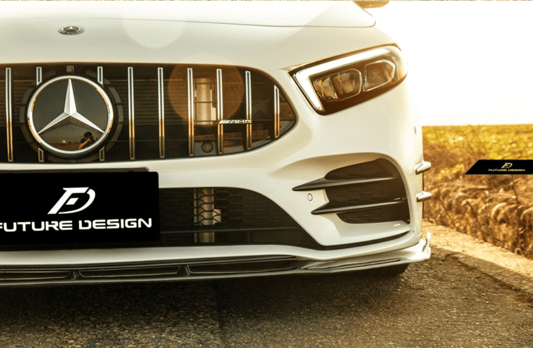 FUTURE DESIGN - MERCEDES BENZ A CLASS W177 CARBON FIBER FRONT LIP V2 - Aero Carbon UK