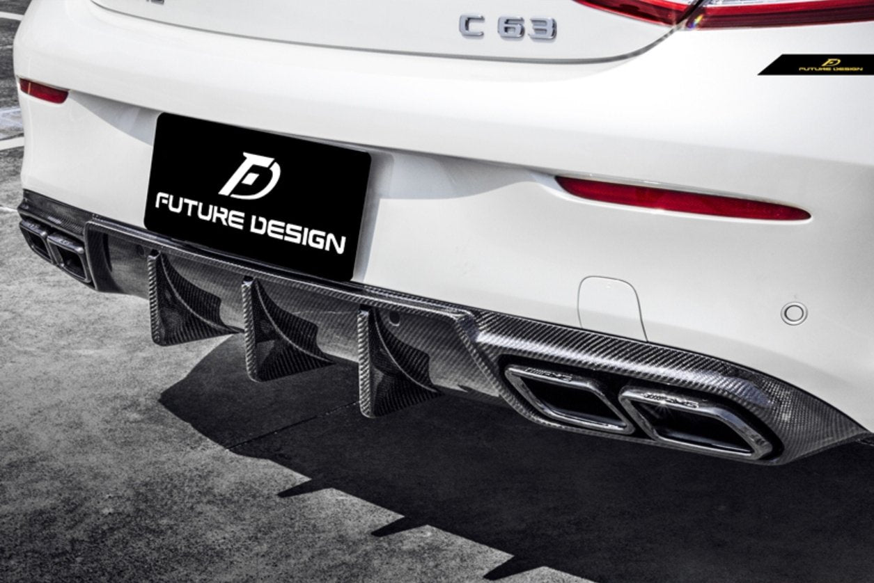 FUTURE DESIGN - MERCEDES BENZ C COUPE / C63 W205 CARBON FIBRE REAR DIFFUSER - Aero Carbon UK