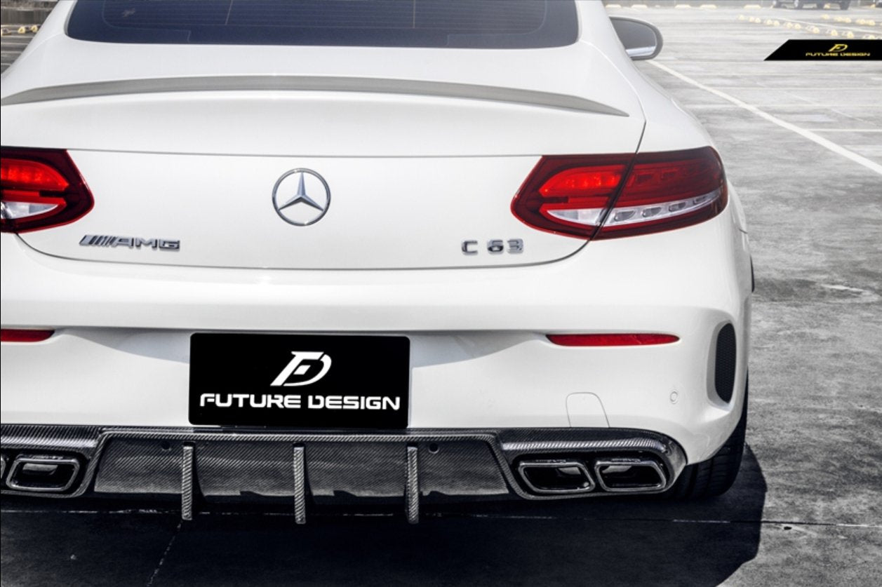 FUTURE DESIGN - MERCEDES BENZ C COUPE / C63 W205 CARBON FIBRE REAR DIFFUSER - Aero Carbon UK