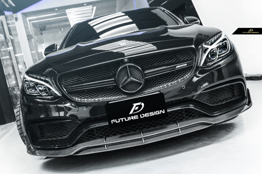 FUTURE DESIGN - MERCEDES BENZ C63 C63S W205 CARBON FIBRE FRONT LIP - Aero Carbon UK