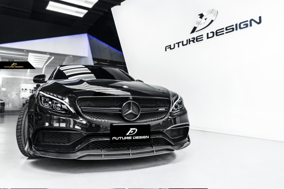 FUTURE DESIGN - MERCEDES BENZ C63 C63S W205 CARBON FIBRE FRONT LIP - Aero Carbon UK