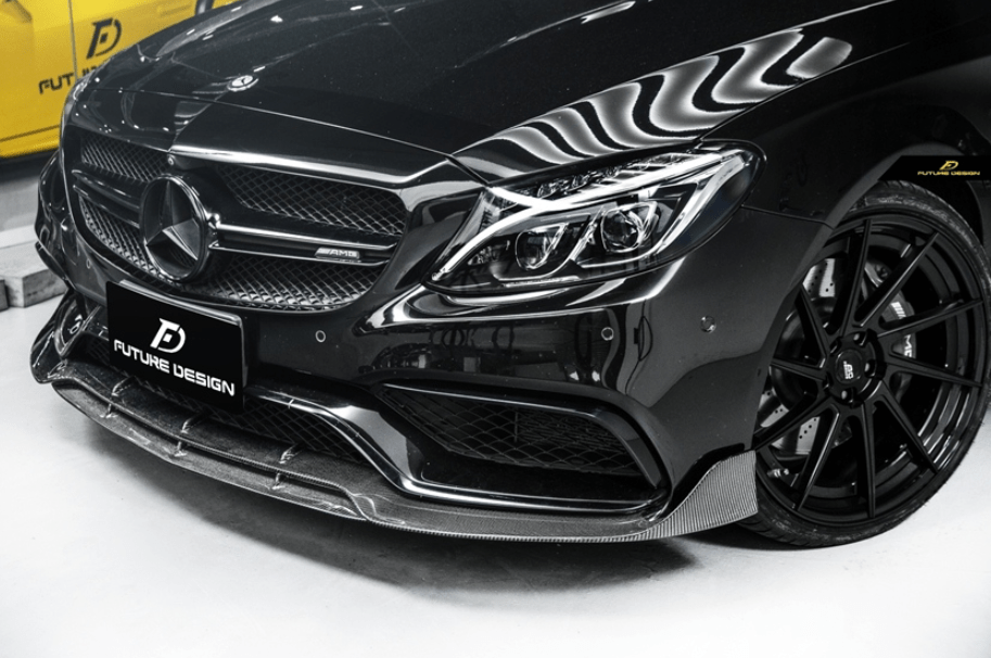 FUTURE DESIGN - MERCEDES BENZ C63 C63S W205 CARBON FIBRE FRONT LIP - Aero Carbon UK