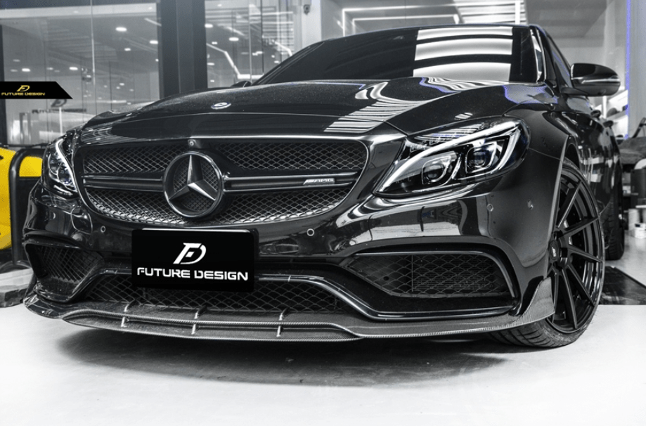 FUTURE DESIGN - MERCEDES BENZ C63 C63S W205 CARBON FIBRE FRONT LIP - Aero Carbon UK