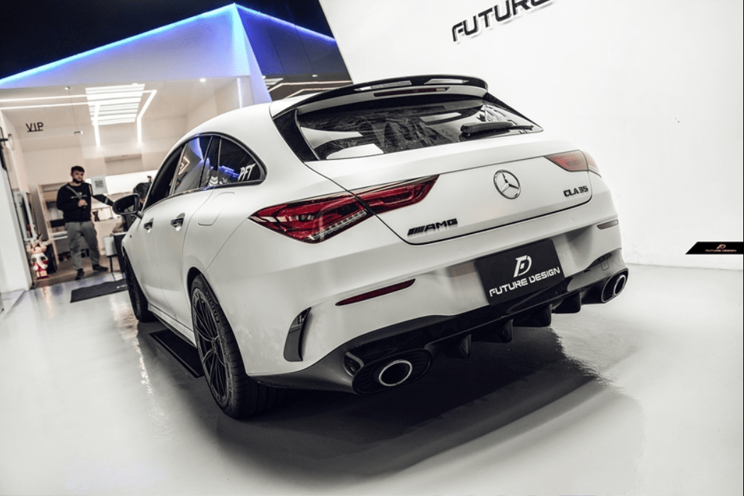 FUTURE DESIGN - MERCEDES BENZ CLA X118 SHOOTING BRAKE DRY CARBON FIBER ROOF SPOILER - Aero Carbon UK