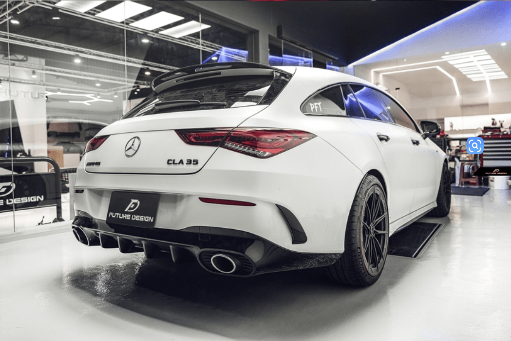 FUTURE DESIGN - MERCEDES BENZ CLA X118 SHOOTING BRAKE DRY CARBON FIBER ROOF SPOILER - Aero Carbon UK