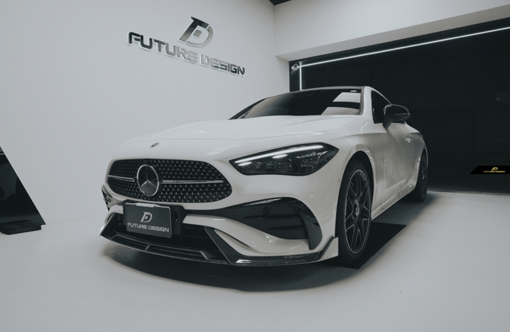 FUTURE DESIGN - MERCEDES BENZ CLE COUPE W236 2024+ DRY CARBON FIBER FRONT LIP - Aero Carbon UK