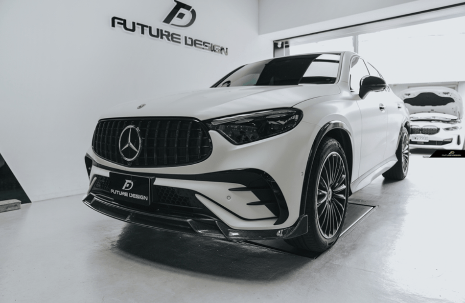 FUTURE DESIGN - MERCEDES BENZ GLC COUPE 2024+ CARBON FIBER FRONT LIP - Aero Carbon UK