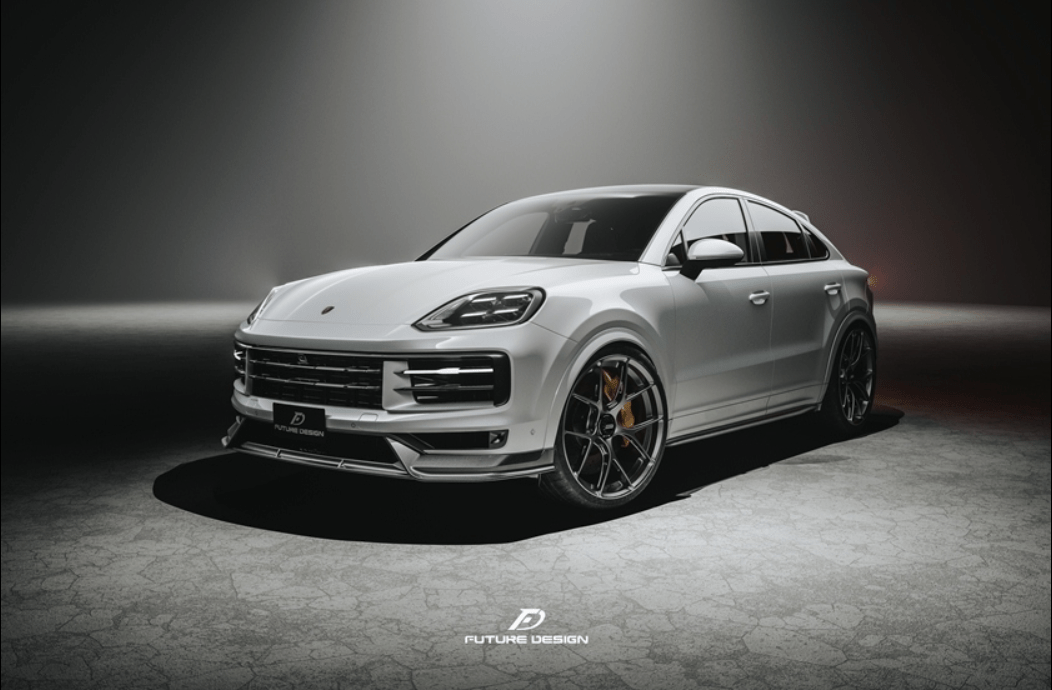 FUTURE DESIGN - PORSCHE CAYENNE COUPE 2024+ DRY CARBON FIBER FRONT LIP - Aero Carbon UK