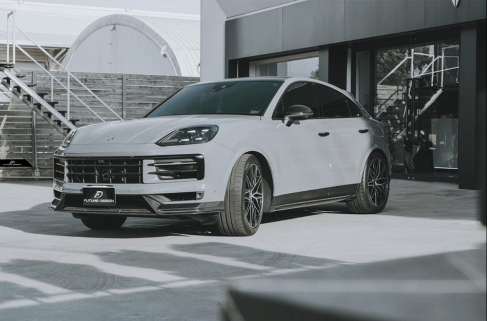 FUTURE DESIGN - PORSCHE CAYENNE COUPE 2024+ DRY CARBON FIBER FRONT LIP - Aero Carbon UK