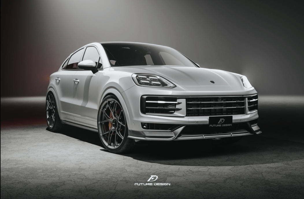 FUTURE DESIGN - PORSCHE CAYENNE COUPE 2024+ DRY CARBON FIBER FRONT LIP - Aero Carbon UK