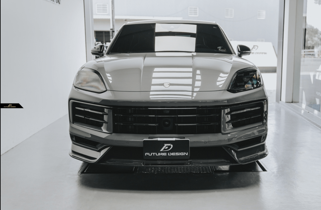 FUTURE DESIGN - PORSCHE CAYENNE COUPE 2024+ DRY CARBON FIBER FRONT LIP - Aero Carbon UK