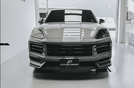 FUTURE DESIGN - PORSCHE CAYENNE COUPE 2024+ DRY CARBON FIBER FRONT LIP - Aero Carbon UK