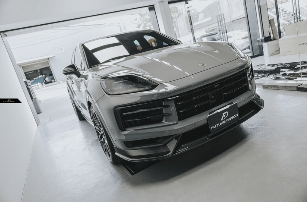 FUTURE DESIGN - PORSCHE CAYENNE COUPE 2024+ DRY CARBON FIBER FRONT LIP - Aero Carbon UK