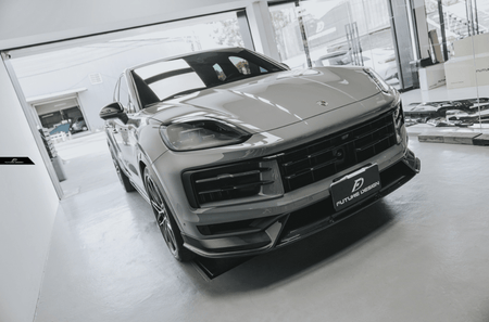 FUTURE DESIGN - PORSCHE CAYENNE COUPE 2024+ DRY CARBON FIBER FRONT LIP - Aero Carbon UK
