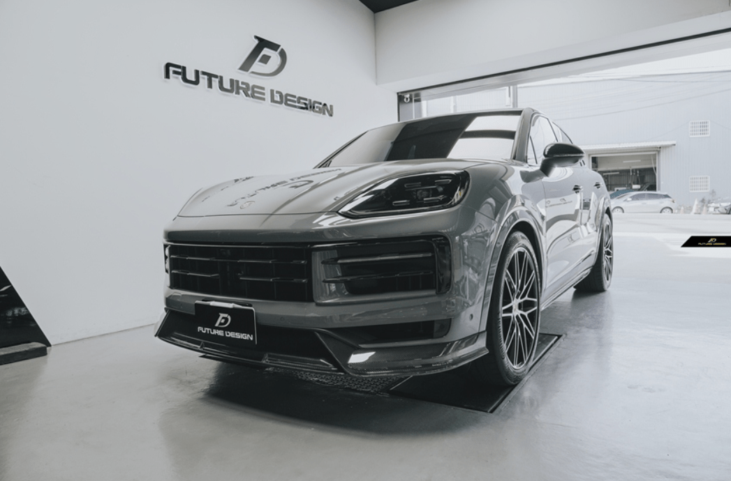FUTURE DESIGN - PORSCHE CAYENNE COUPE 2024+ DRY CARBON FIBER FRONT LIP - Aero Carbon UK
