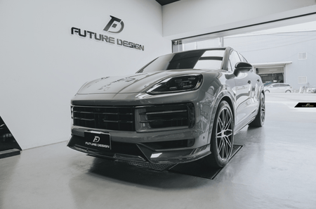 FUTURE DESIGN - PORSCHE CAYENNE COUPE 2024+ DRY CARBON FIBER FRONT LIP - Aero Carbon UK