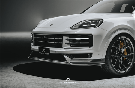 FUTURE DESIGN - PORSCHE CAYENNE COUPE 2024+ DRY CARBON FIBER FRONT LIP - Aero Carbon UK