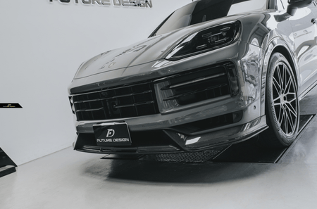 FUTURE DESIGN - PORSCHE CAYENNE COUPE 2024+ DRY CARBON FIBER FRONT LIP - Aero Carbon UK