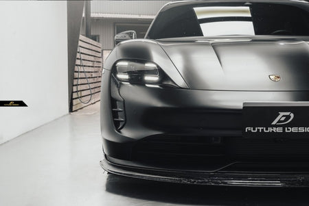 FUTURE DESIGN - PORSCHE TAYCAN DRY CARBON FIBRE FRONT BUMPER AIR INTAKES - Aero Carbon UK